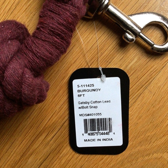 NWT Gatsby Cotton Lead Rope | Burgundy Color | 8' Length - Picture 2 of 3